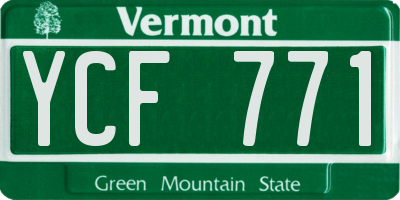 VT license plate YCF771