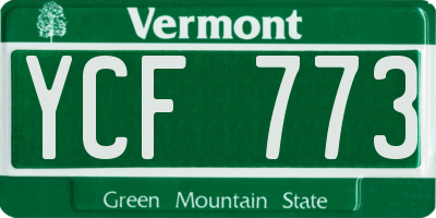 VT license plate YCF773