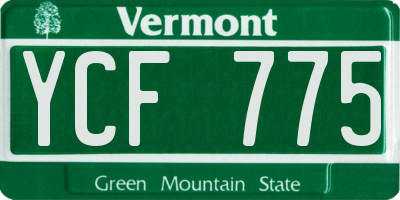 VT license plate YCF775