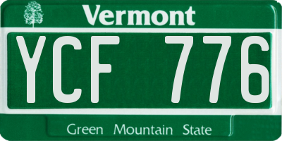 VT license plate YCF776