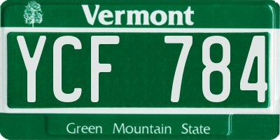 VT license plate YCF784