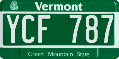VT license plate YCF787