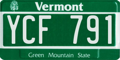 VT license plate YCF791