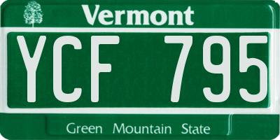 VT license plate YCF795