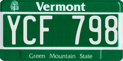 VT license plate YCF798
