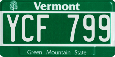 VT license plate YCF799