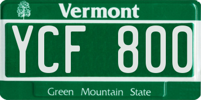 VT license plate YCF800