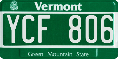 VT license plate YCF806