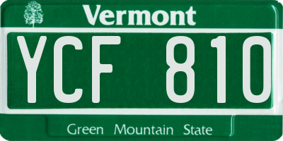 VT license plate YCF810