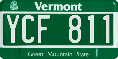 VT license plate YCF811