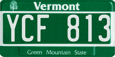 VT license plate YCF813