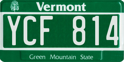 VT license plate YCF814