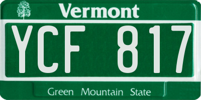 VT license plate YCF817