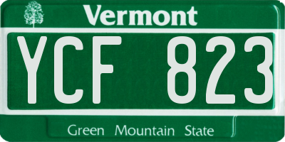 VT license plate YCF823
