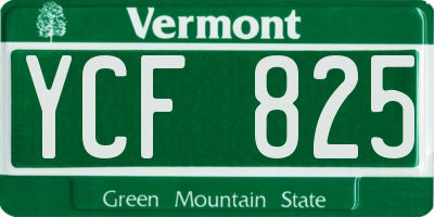 VT license plate YCF825