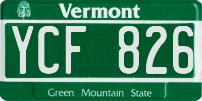 VT license plate YCF826