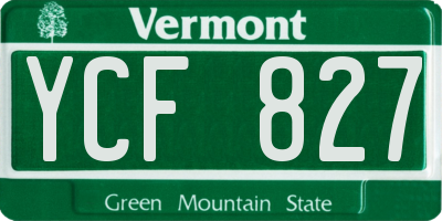 VT license plate YCF827