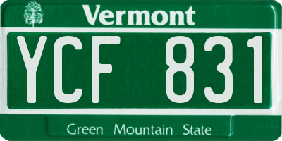 VT license plate YCF831