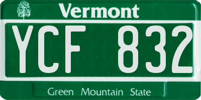 VT license plate YCF832