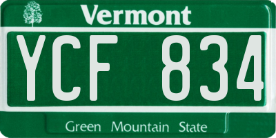 VT license plate YCF834