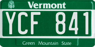 VT license plate YCF841
