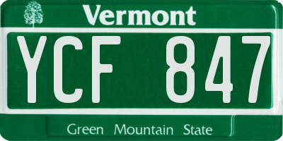 VT license plate YCF847