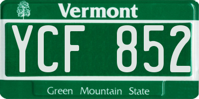 VT license plate YCF852