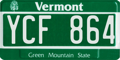 VT license plate YCF864