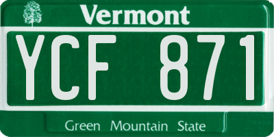 VT license plate YCF871