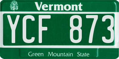 VT license plate YCF873