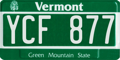 VT license plate YCF877
