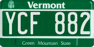VT license plate YCF882