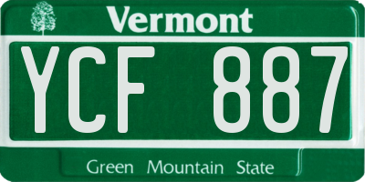 VT license plate YCF887