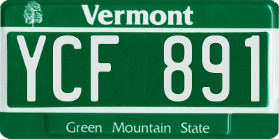 VT license plate YCF891