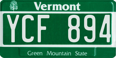 VT license plate YCF894