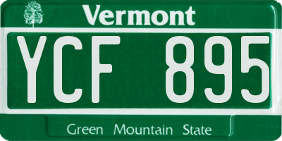 VT license plate YCF895