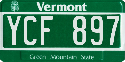 VT license plate YCF897