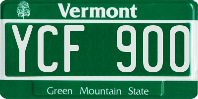 VT license plate YCF900