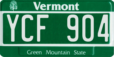 VT license plate YCF904