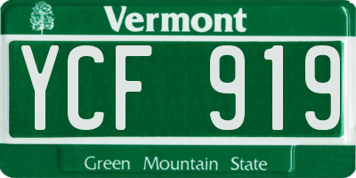 VT license plate YCF919