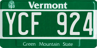 VT license plate YCF924