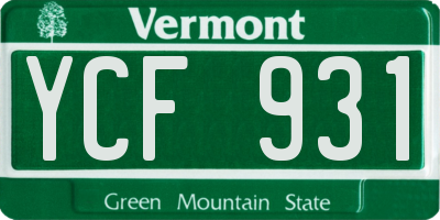 VT license plate YCF931
