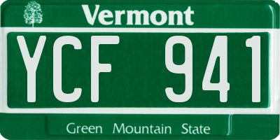 VT license plate YCF941