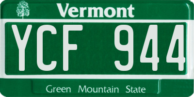 VT license plate YCF944