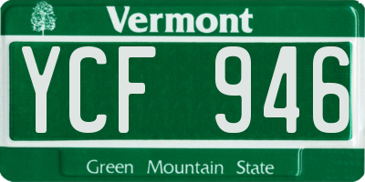 VT license plate YCF946