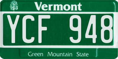 VT license plate YCF948