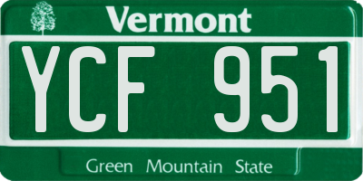 VT license plate YCF951
