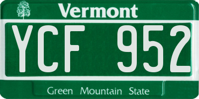 VT license plate YCF952