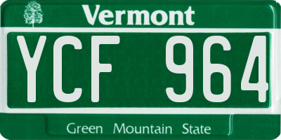 VT license plate YCF964