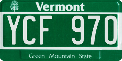 VT license plate YCF970